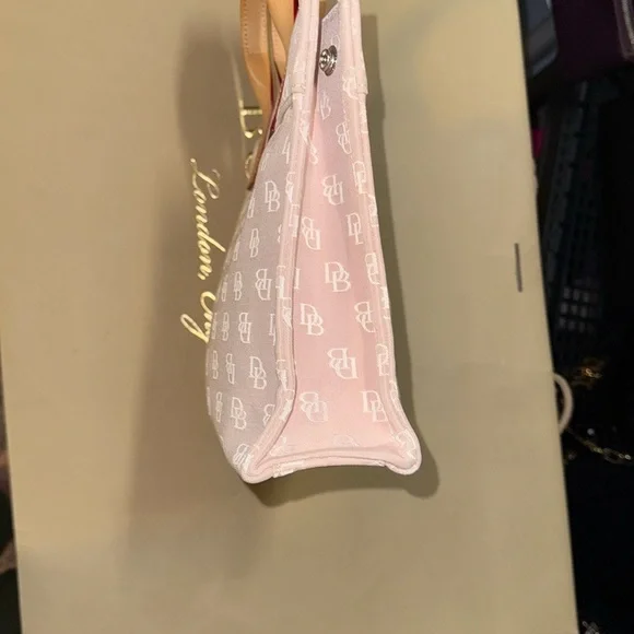 Dooney & Bourke Pink and Tan Totes with Monogram Patterns - Picture 4 of 10